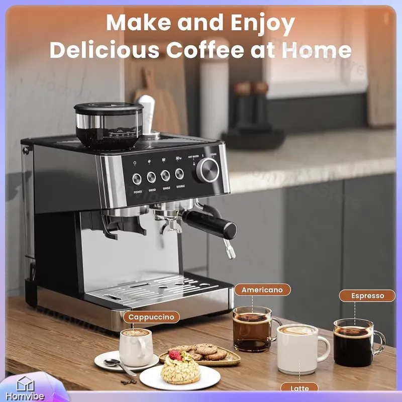 Home Bar And Coffee - Mesin Espresso 20 Bar dengan Penggiling