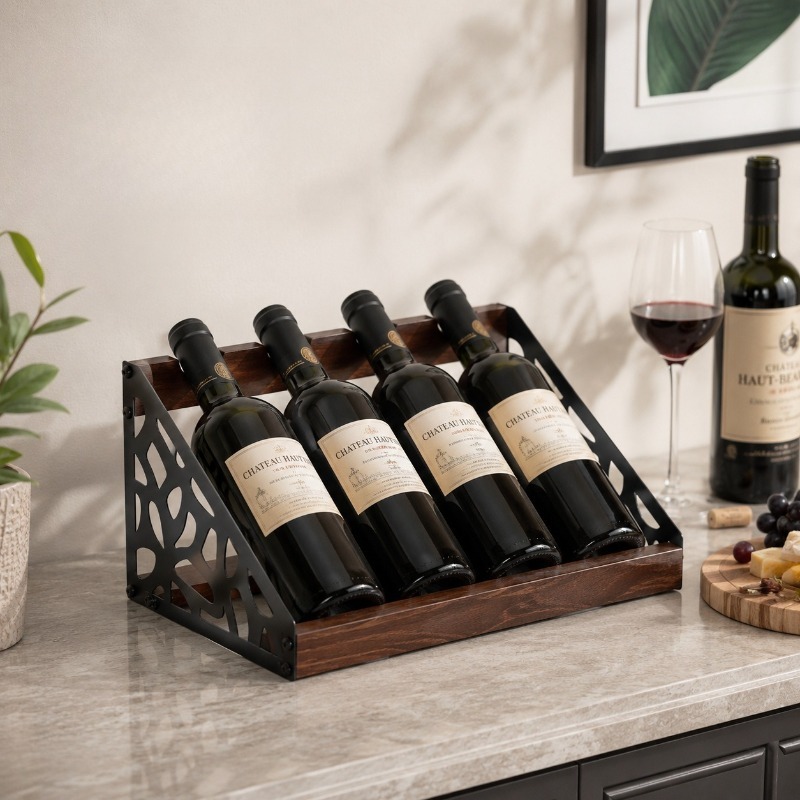 Rak Anggur Kayu untuk Bar Ruma - Home Bar Shelves ulasan dan harga