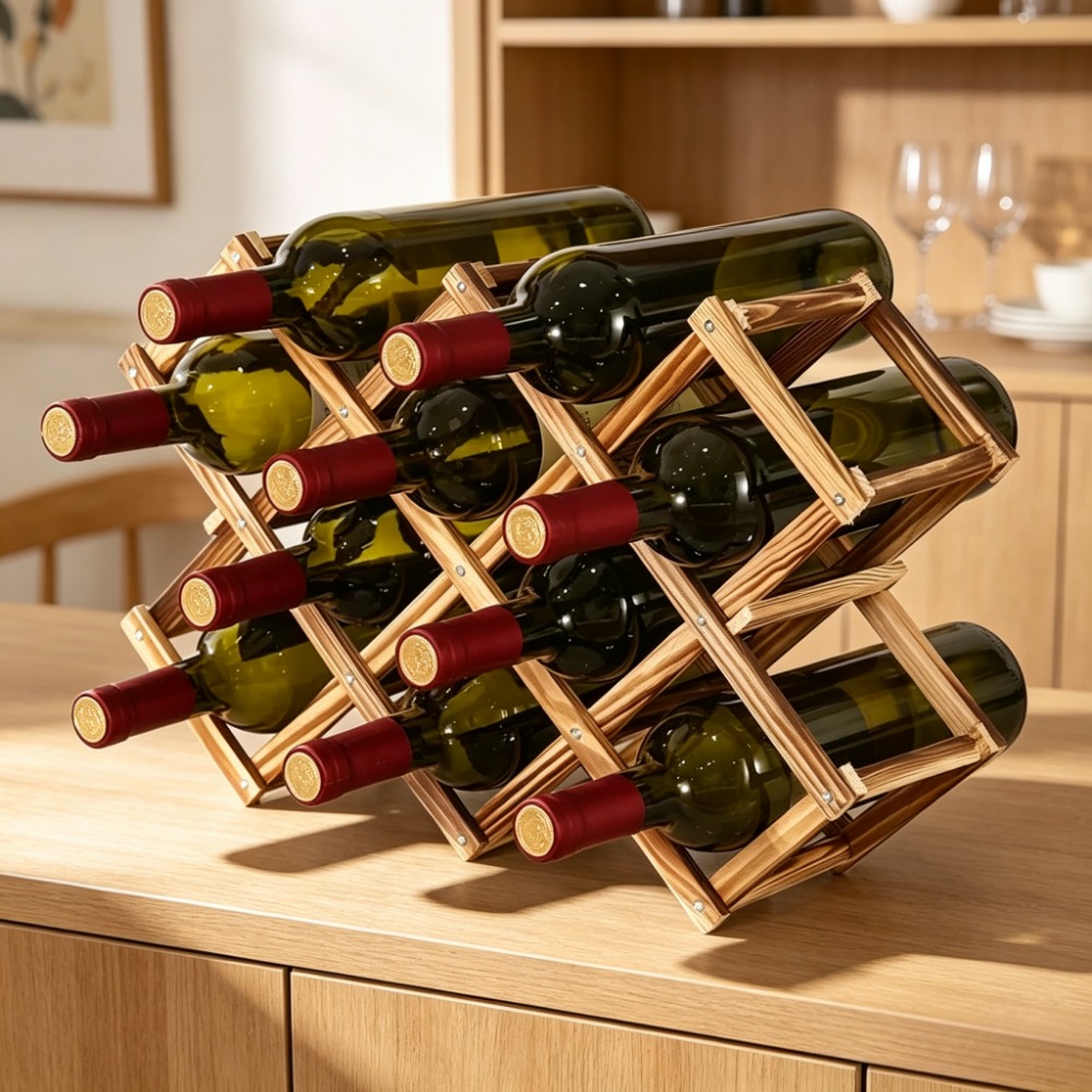Rak Botol Anggur Kayu Lipat, R - Home Bar Shelves ulasan dan harga