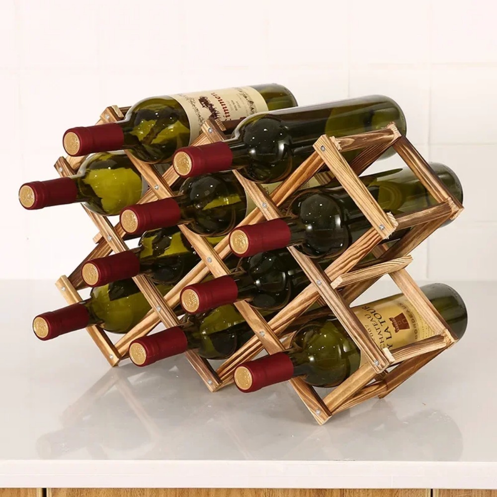 Rak Botol Anggur Kayu Lipat, R - Home Bar Shelves ulasan dan harga