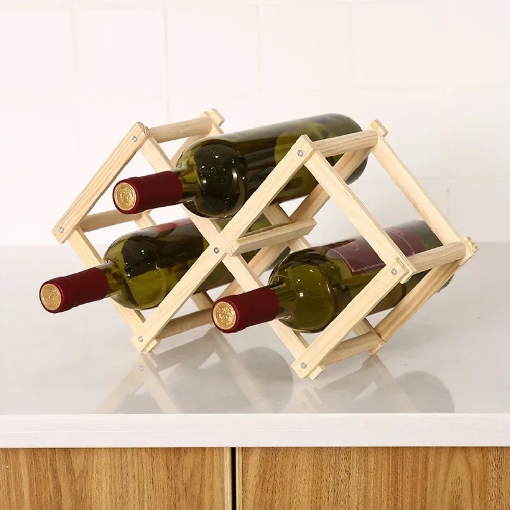 Rak Botol Anggur Kayu Lipat, R - Home Bar Shelves ulasan dan harga
