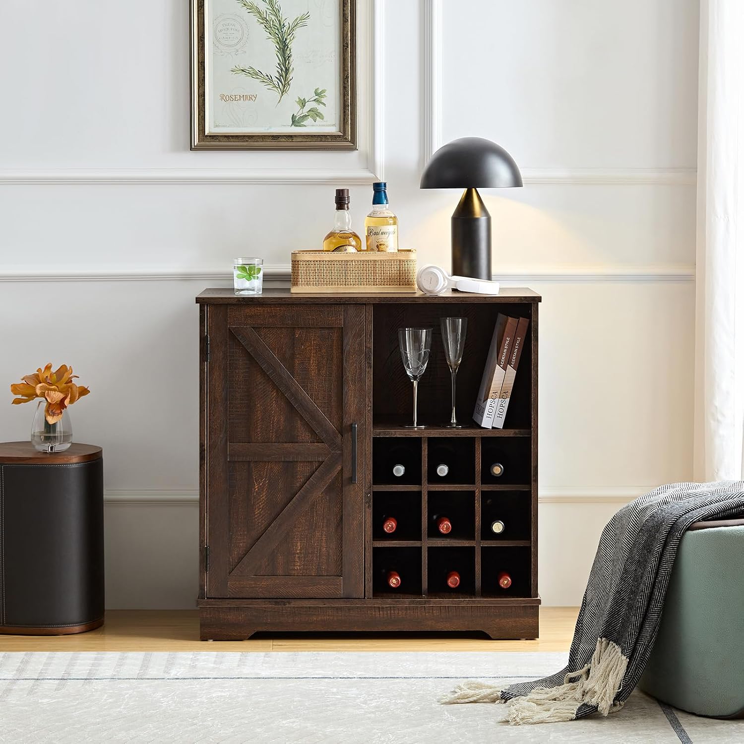 Lemari Bar Gaya Farmhouse, Rak - Home Bar Shelves ulasan dan harga