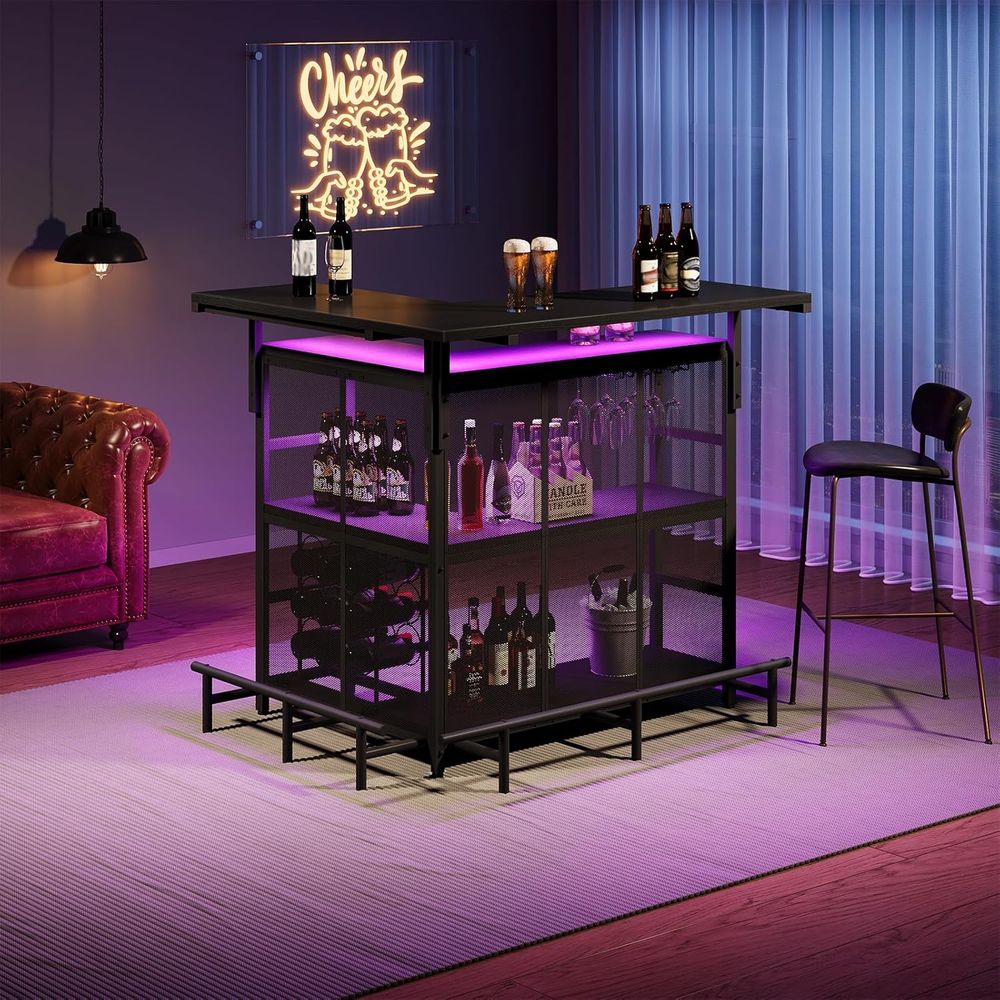 Unit Bar Rumah, Meja Bar Bentu - Home Bar Shelves ulasan dan harga
