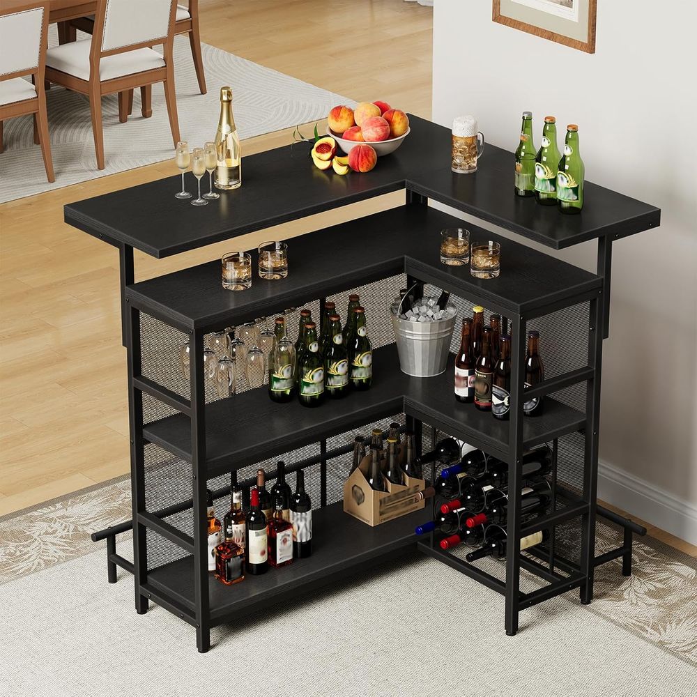 Unit Bar Rumah, Meja Bar Bentu - Home Bar Shelves ulasan dan harga