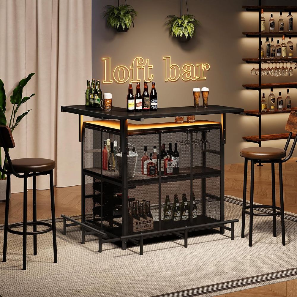 Unit Bar Rumah, Meja Bar Bentu - Home Bar Shelves ulasan dan harga