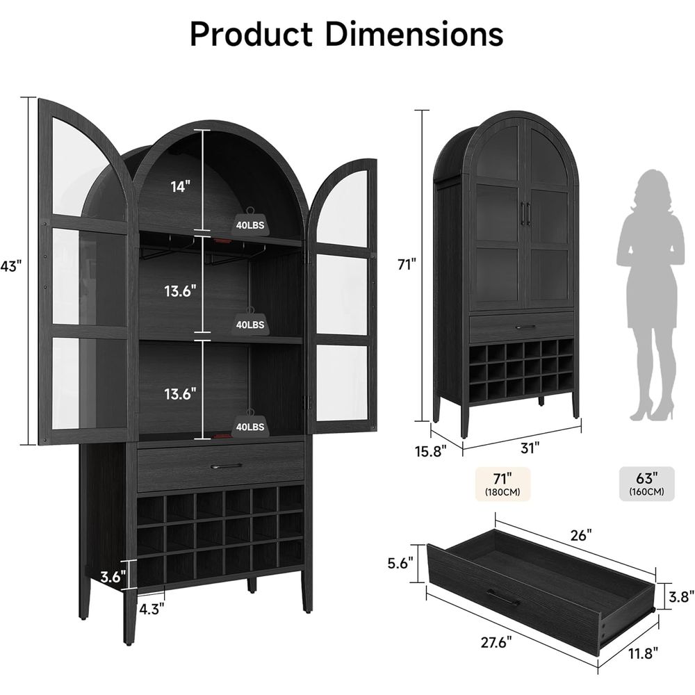 Kabinet Bar Anggur Berbentuk L - Home Bar Shelves ulasan dan harga