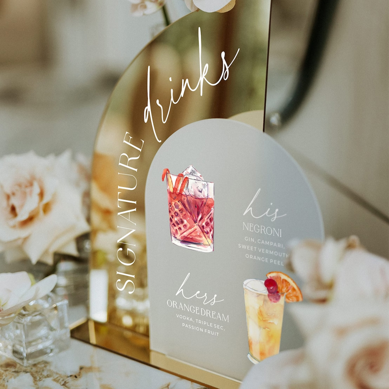 Tanda Menu Bar pernikahan cerm - Cocktail Recipe Book ulasan dan harga