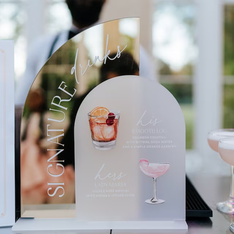 Tanda Menu Bar pernikahan cerm - Cocktail Recipe Book ulasan dan harga